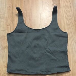Dynamite Charcoal Ribbed Tank Top